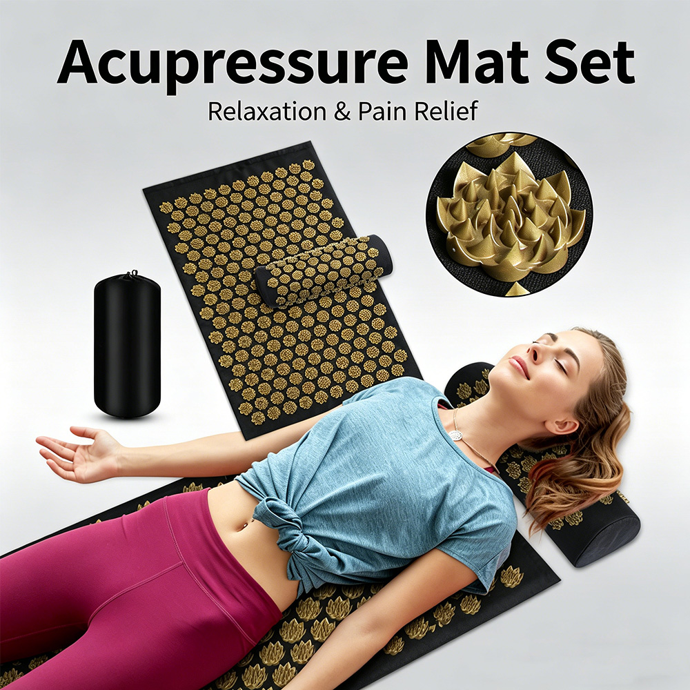 Mat Pilates Yoga - Kuznetsov's Applicator Acupressure Mat Pillow Set,