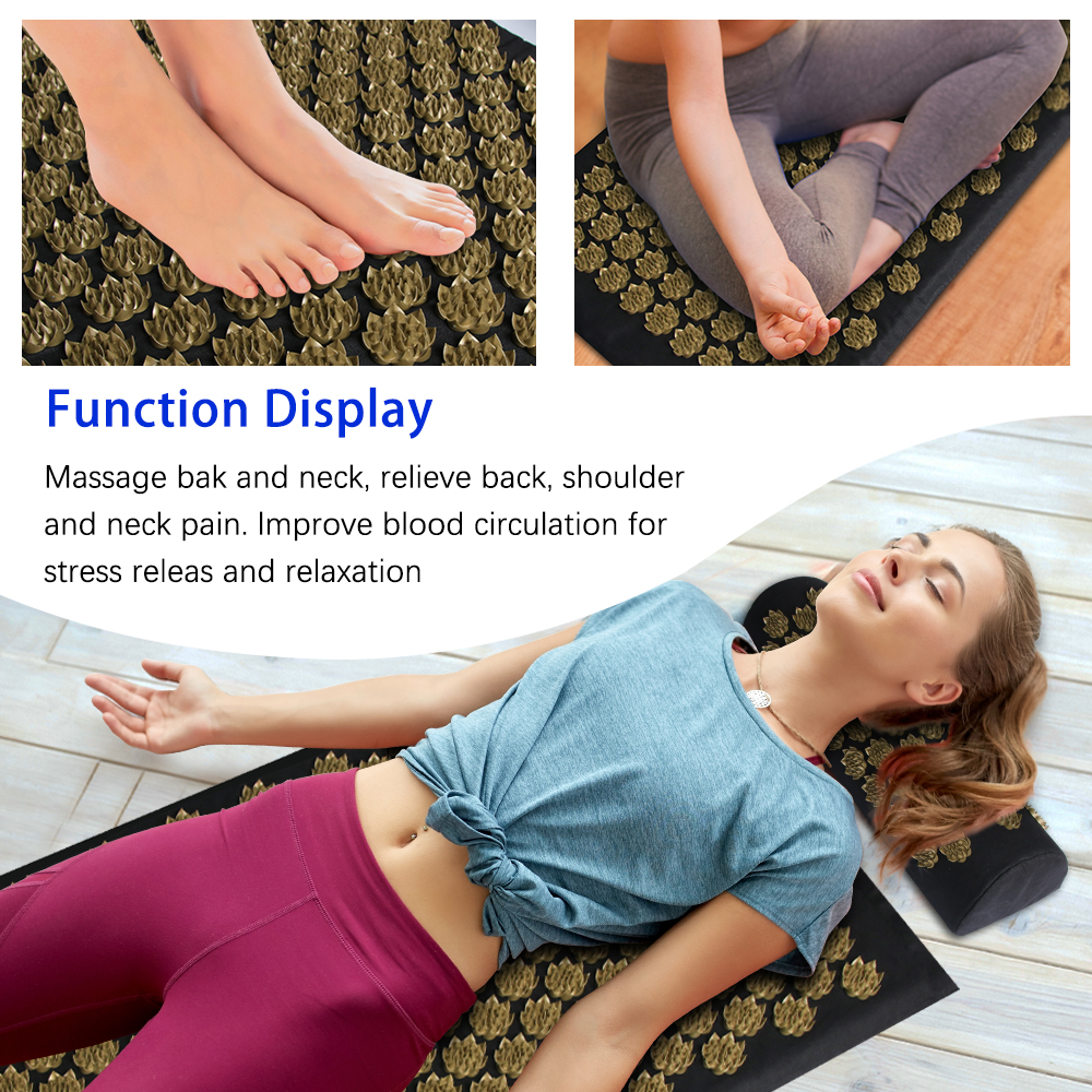 Mat Pilates Yoga - Shiatsu Acupressure Mat Spike Massage Pad