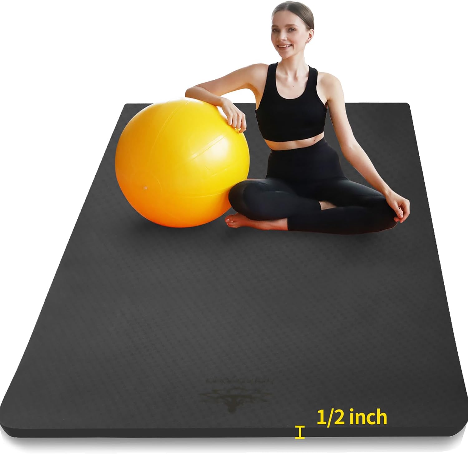 Mat Pilates Yoga - Extra Thick TPE Yoga Mat 6'x4'x1/2