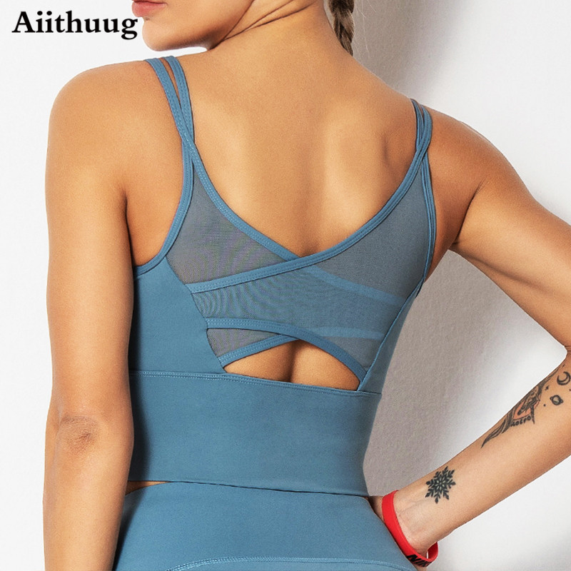 Pilates Yoga Top - Aiithuug Yoga Bras Fitness Shirts Running