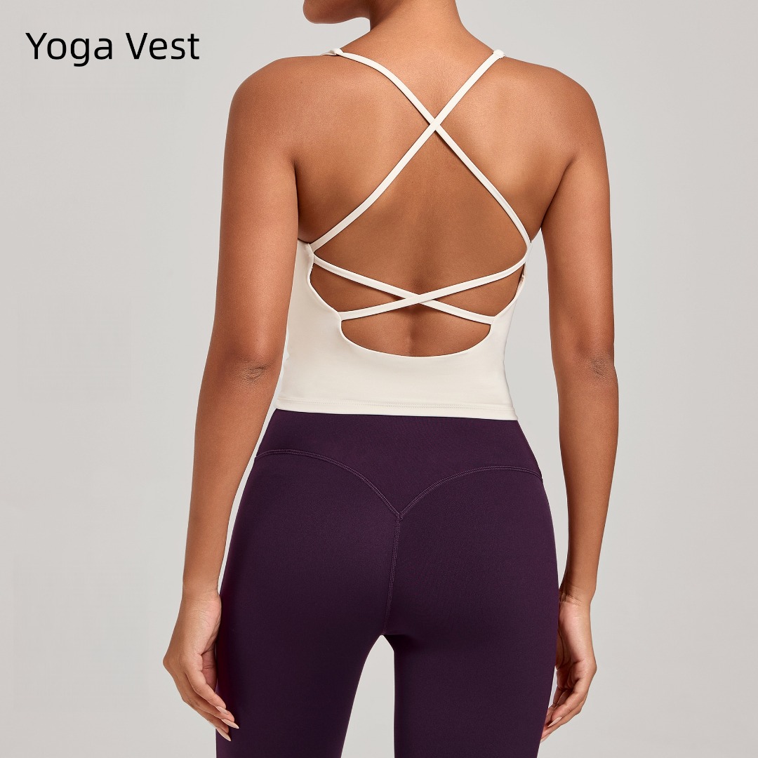 Pilates Yoga Top - New Women's Yoga Vest Crossed Strap