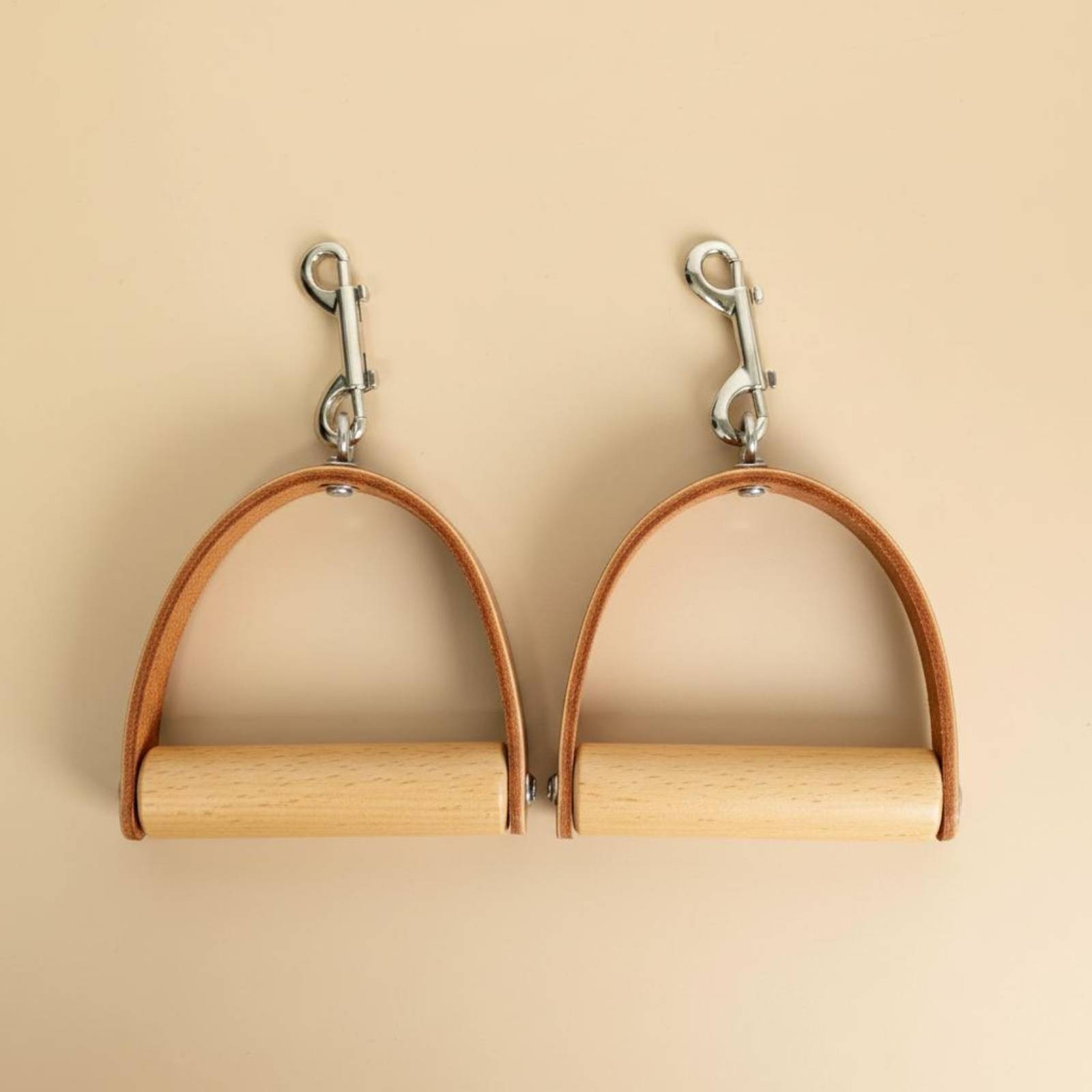 2 Pieces Leather Wood Handles  - Pilates & Yoga Studio Alineacion ulasan dan harga