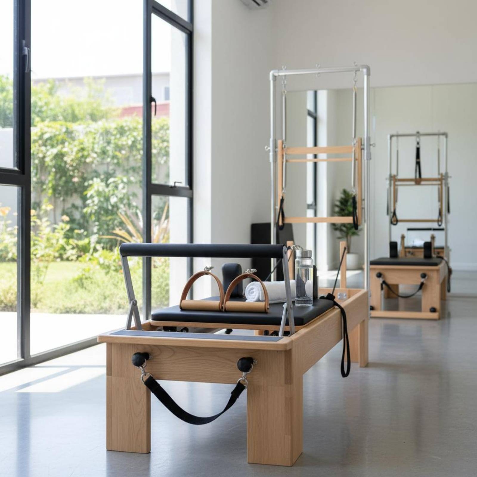 2 Pieces Leather Wood Handles  - Pilates & Yoga Studio Alineacion ulasan dan harga