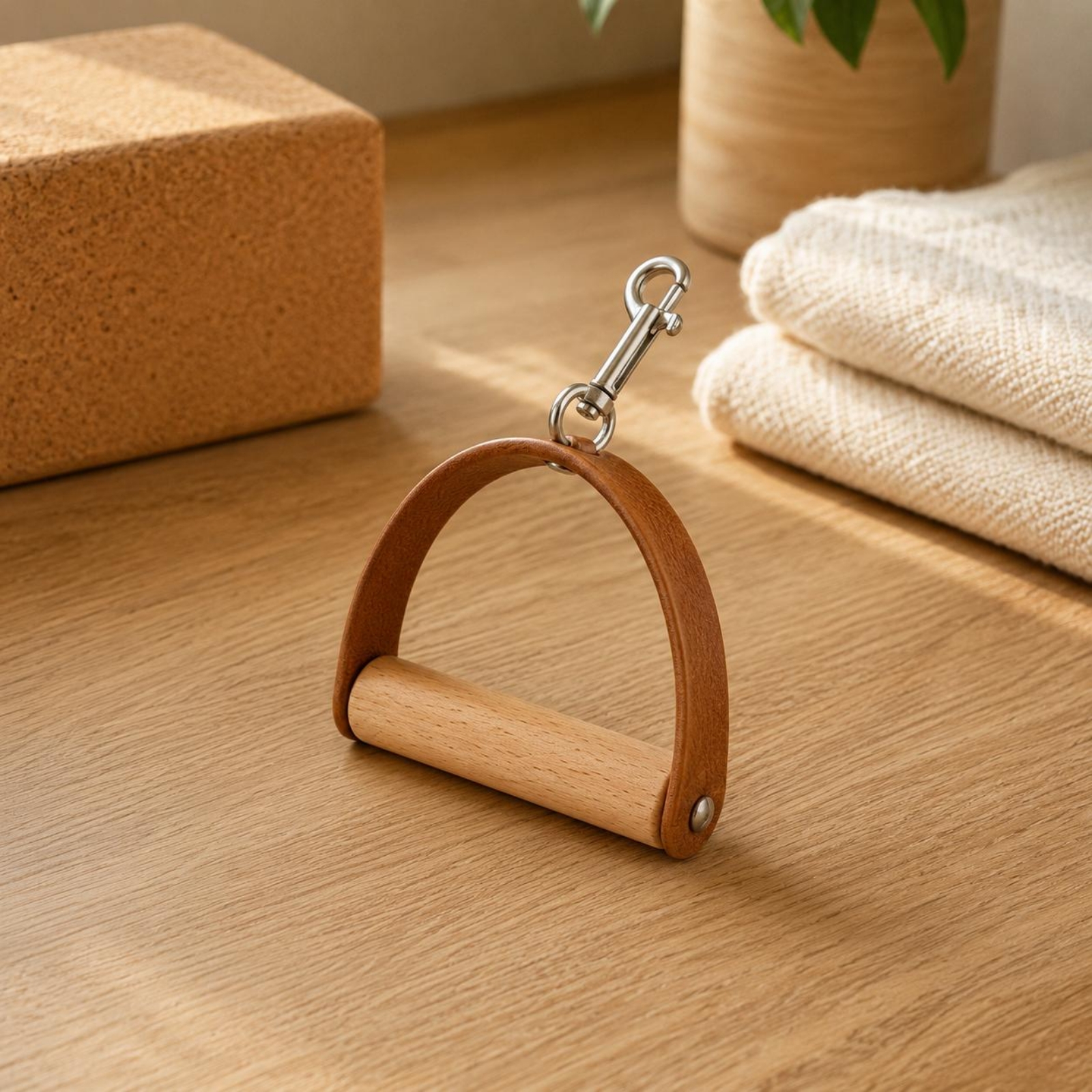 2 Pieces Leather Wood Handles  - Pilates & Yoga Studio Alineacion ulasan dan harga