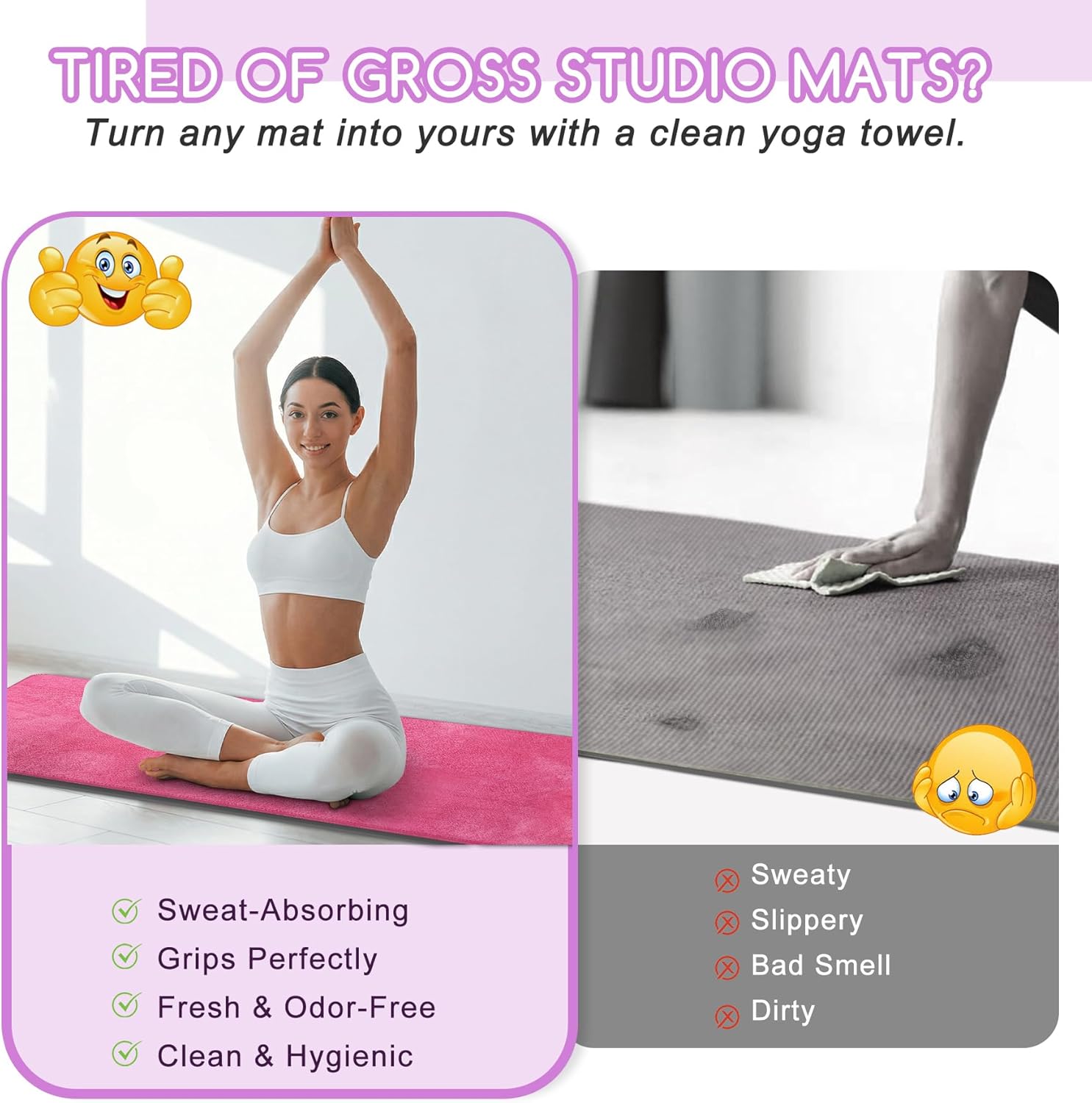 Yoga Mat Towel, Extra Thick 60 - Mat Pilates Yoga ulasan dan harga