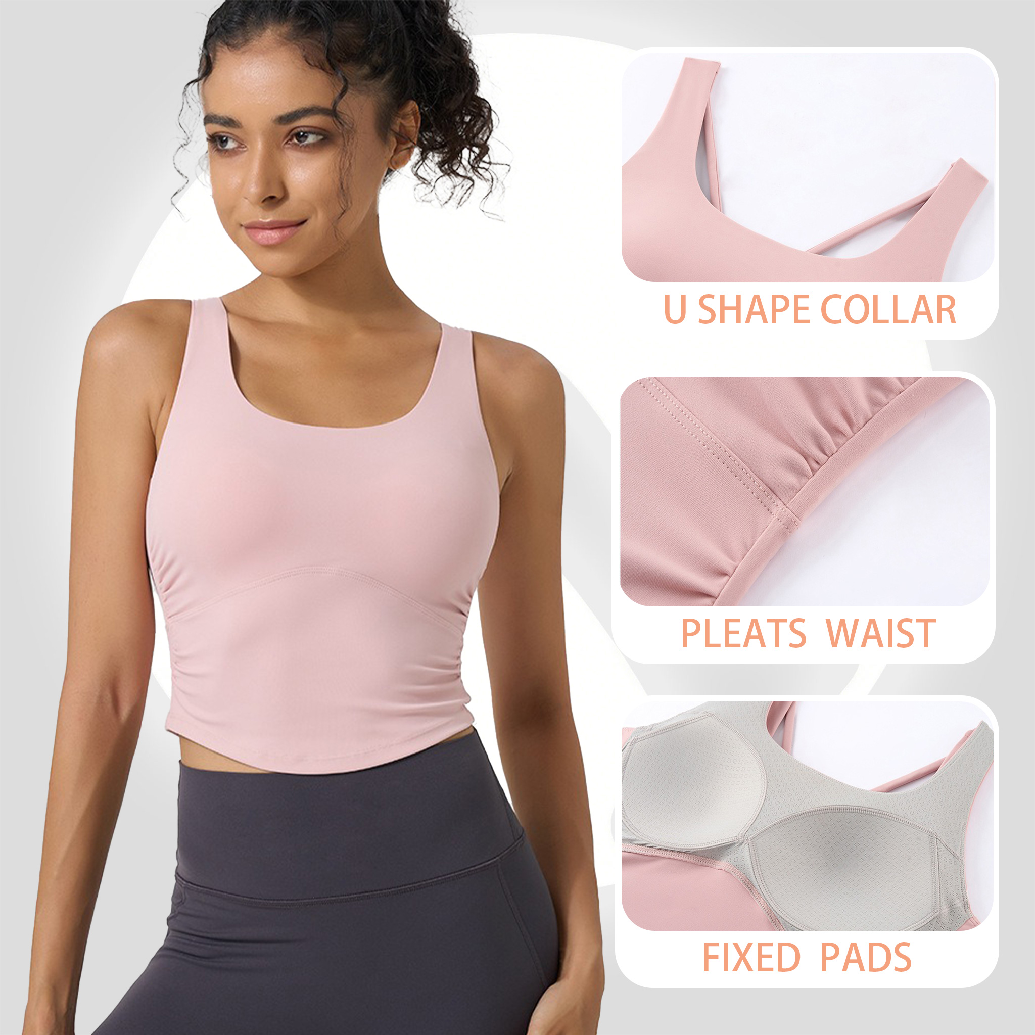 Women's Fixed Cup Yoga Sports  - Pilates Yoga Top ulasan dan harga