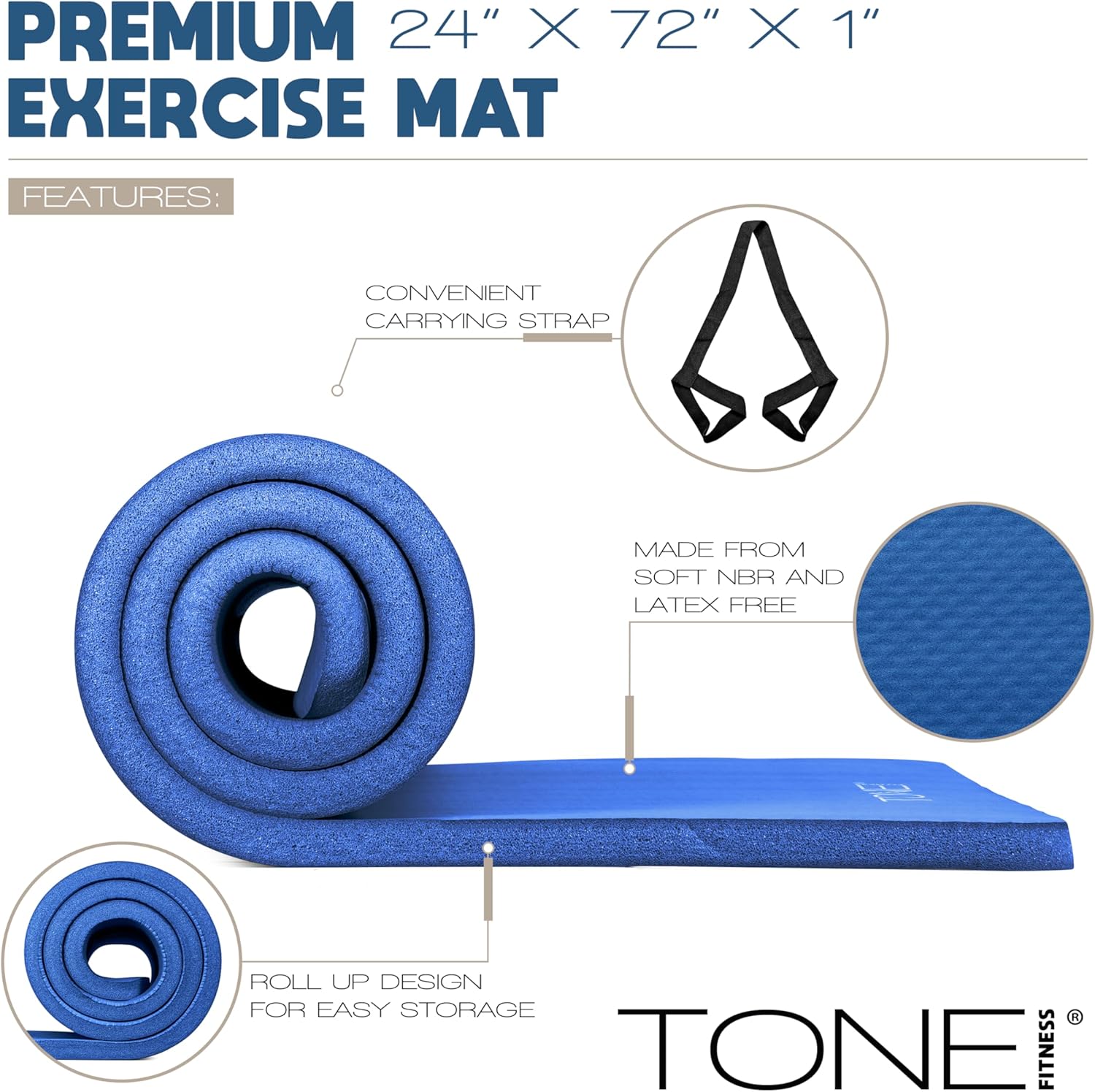 1-Inch Thick Yoga Mat, High-De - Mat Pilates Yoga ulasan dan harga